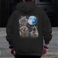 Raccoon Moon Howling Zip Up Hoodie | Men’s Back Print