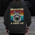 Raccoon Vintage Retro Racoon For Women Men Kid Men Zip Up Hoodie Back Print