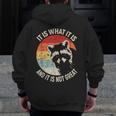 Raccoon Vintage Zip Up Hoodie – Quirky Style for Men