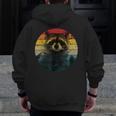 Raccoon Zip-Up Hoodie for Men | Forest Animal Back Print