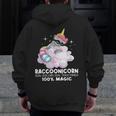Raccoonicorn Unicorn Trash Panda Raccoon Lover Men Zip Up Hoodie Back Print