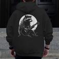 Racoon Playing Guitar With Moon Raccoon Meme Guitarist Men Zip Up Hoodie Back Print