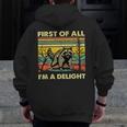 Retro Angry Raccoon Men's Zip-Up Hoodie - Animal Print Delight