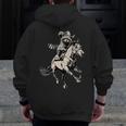 Retro Cowboy Raccoon Zip Up Hoodie - 90s Western Style for Men