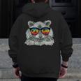 Retro Raccoon Hoodie for Men - Sunglasses Style | Animal Lover's Zip Up