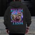 Retro Raccoon Meme Men’s Zip-Up Hoodie - Fun & Unique Style