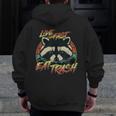 Retro Raccoon Zip Up Hoodie | Live Fast Eat Trash - Men's Casual Wear