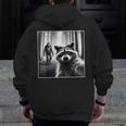 Scared Raccoon & Bigfoot Hoodie - Men's Zip-Up | Adventure Theme