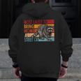 Street Cat Zip Up Hoodie for Men - Funny Raccoon Lovers Back Print