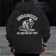 Undiagnosed But Something Ain't Right Cowboy Raccoon Men Zip Up Hoodie Back Print