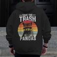 Vintage Retro Save The Trash Pandas Raccoon Men Zip Up Hoodie Back Print
