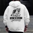 Certified Raccoon Specialist Hoodie - Vintage Men’s Zip-Up with Back Print