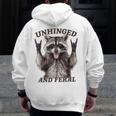Retro Raccoon Zip Up Hoodie - Feral Summer Style for Men