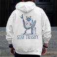 Stay Trashy Raccoon Halloween Unisex Zip Up Hoodie - Back Print