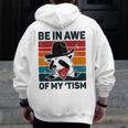 Vintage Autism Raccoon Men's Zip-Up Hoodie - Back Design