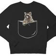 Pocket Raccoon Youth Crewneck Sweatshirt - Cute Animal Graphic Tee
