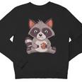 Raccoon Print Cookie-Themed Crewneck Sweatshirt for Adults & Youth