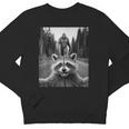 Scared Raccoon Selfie With Sasquatch Bigfoot Raccoon Youth Crewneck Sweatshirt