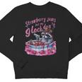 Strawberry Jam Raccoon Youth Crewneck Sweatshirt - Funny & Playful Design