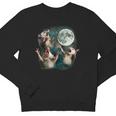 Three Possum Moon 3 Opossum Weird Cursed Meme Youth Crewneck Sweatshirt