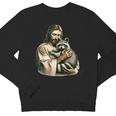 Youth Crewneck Sweatshirt - Jesus and Raccoon Vintage Distressed Design