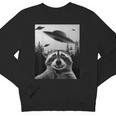 Youth Crewneck Sweatshirt - Raccoon UFO Alien Design for Fun