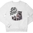 Cute But Feral Raccoon Panda Youth Crewneck Sweatshirt for Halloween