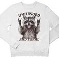 Unhinged Raccoon Youth Crewneck Sweatshirt - Feral Retro Summer Vibes