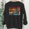 Adopt A Street Cat Crewneck Sweatshirt - Funny Raccoon Design for Youth
