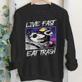 Live Fast Eat Trash Sweatshirt - Raccoon & Opossum Adult Top