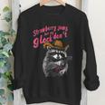 Strawberry Jam Raccoon Youth Crewneck Sweatshirt - Fun Design