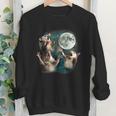 Three Possum Moon 3 Opossum Weird Cursed Meme Youth Crewneck Sweatshirt