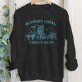 Vintage Street Cat Support Youth Crewneck | Raccoon Skunk Theme