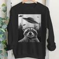 Youth Crewneck Sweatshirt - Raccoon UFO Alien Design for Fun