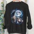Youth Crewneck Sweatshirt - Three Opossum Raccoon Skunk Howling Meme