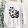 Cute But Feral Raccoon Panda Youth Crewneck Sweatshirt for Halloween