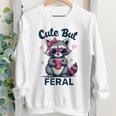 Cute Feral Raccoon Women’s Crewneck Sweatshirt - Fun Summer Vibes