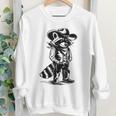 Raccoon Western Crewneck Sweatshirt - Country Style for All Ages
