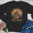 Out of Breath Hiking Society Crewneck Sweatshirt - Vintage Raccoon Design