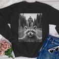 Scared Raccoon Selfie With Sasquatch Bigfoot Raccoon Youth Crewneck Sweatshirt