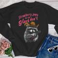 Strawberry Jam Raccoon Youth Crewneck Sweatshirt - Fun Design