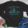 Vintage Street Cat Support Youth Crewneck | Raccoon Skunk Theme