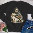 Youth Crewneck Sweatshirt - Jesus and Raccoon Vintage Distressed Design