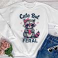 Cute Feral Raccoon Women’s Crewneck Sweatshirt - Fun Summer Vibes