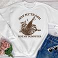 Not My Trash Not My Dumpster Sarcastic Raccoon Youth Crewneck Sweatshirt