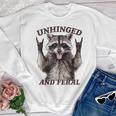 Unhinged Raccoon Youth Crewneck Sweatshirt - Feral Retro Summer Vibes