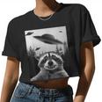 Alien UFO Raccoon Women's Crop Top | Space Adventure Vibe