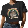 Autistic Raccoon Crop Top | Cute Women Tee for Autism Awareness