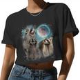 Howling Moon Raccoon Crop Top | Fun Unisex Tee for All Ages