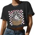 Possum & Racoon Crop Top - Women’s Small - Adopt A Cat Team Fun